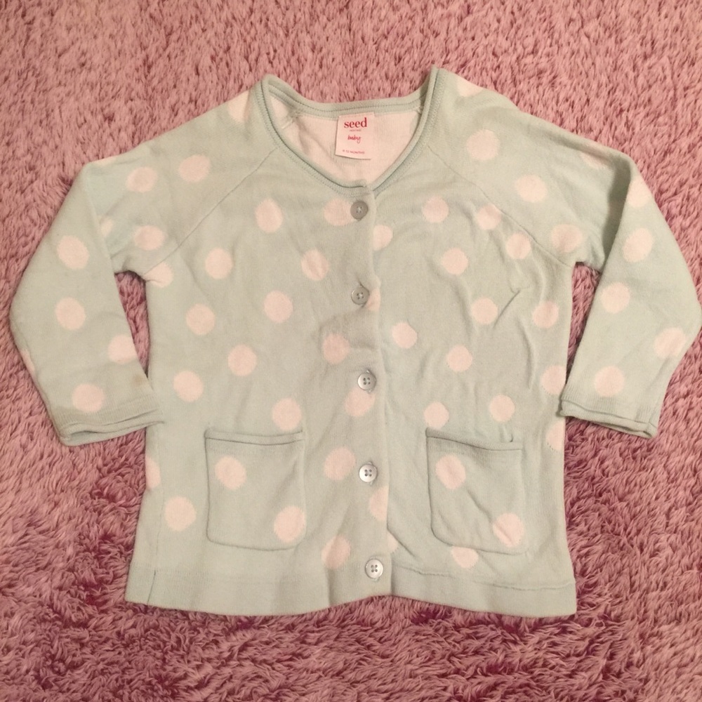 SEED Heritage Mint Polkadot Baby Girl Cardigan